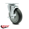 Service Caster 5 Inch Thermoplastic Rubber Wheel Swivel Top Plate Caster with Brake SCC SCC-20S514-TPRB-TLB-TP2